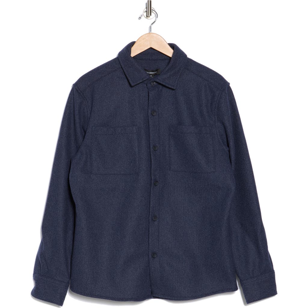 Westzeroone Claudio Flannel Button-up Jacket In Navy