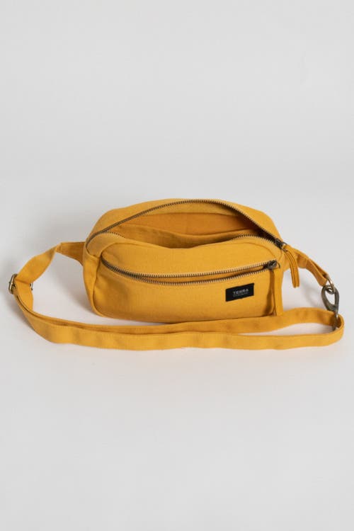 Shop Terra Thread Organic Cotton Sling Belt Bag In Mustard Yellow