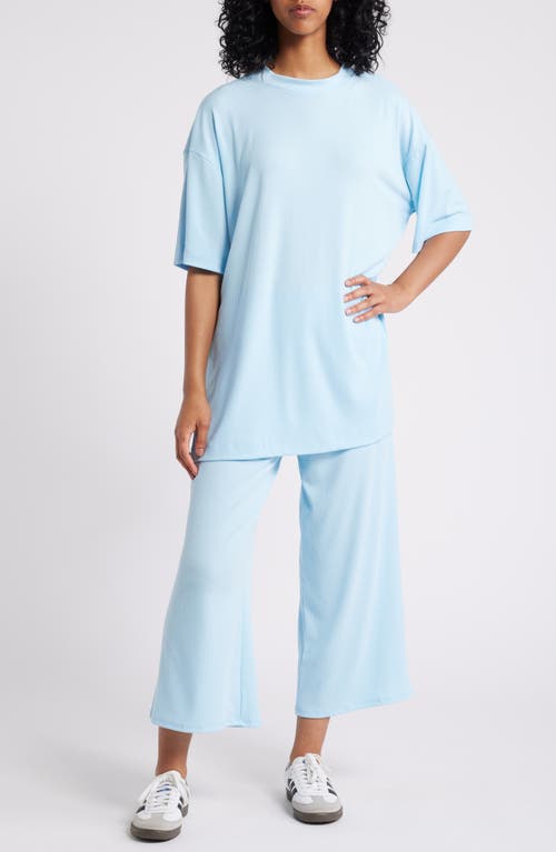 Dressed in Lala Lex Oversize Rib Top & Pants Set in Light Blue 