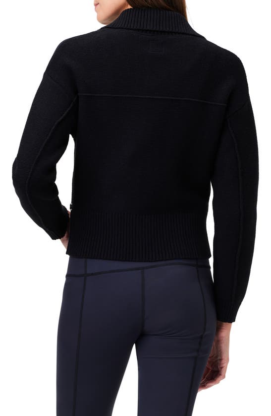 Shop Nz Active By Nic+zoe Zip-up Sweater Jacket In Black Onyx