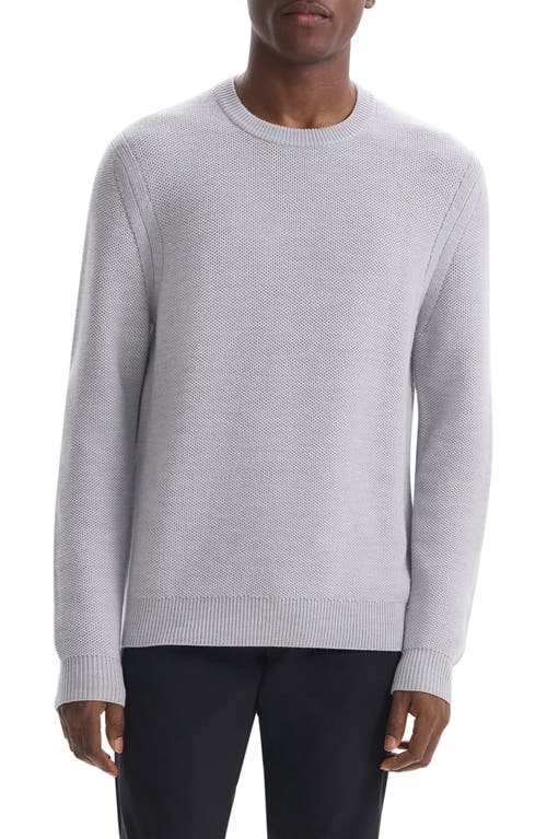 Shop Theory Honeycomb Merino Wool Crewneck Sweater In Vapor Melange - Bgk