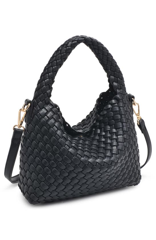 Shop Moda Luxe Jessamine Woven Satchel In Black