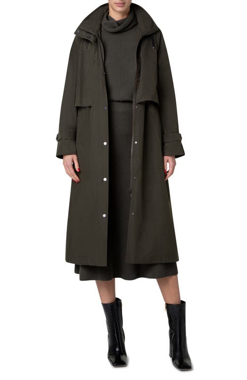 Shop Akris Robin Water Repellent Silk Taffeta Hooded Coat In Kale Green