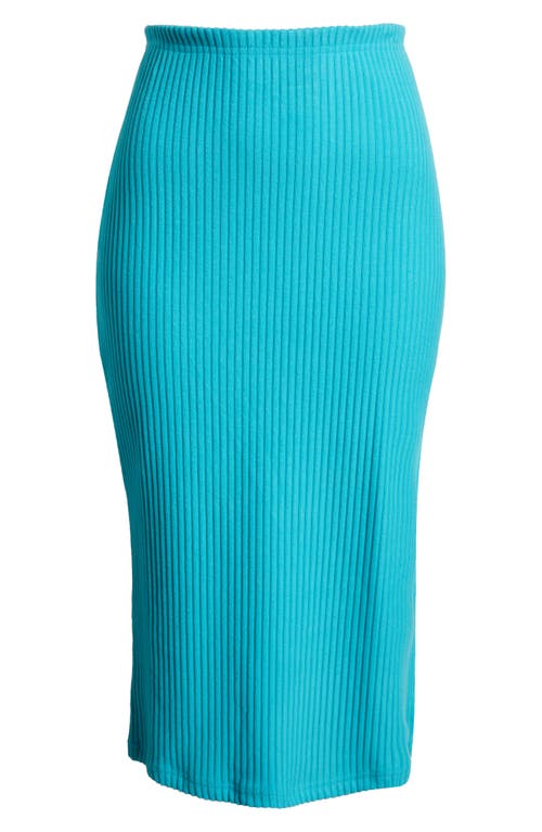 Shop Nike Side Slit Rib Midi Skirt In Dusty Cactus/dusty Cactus