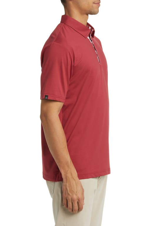 Swannies James Solid Stretch Golf Polo In Red-heather