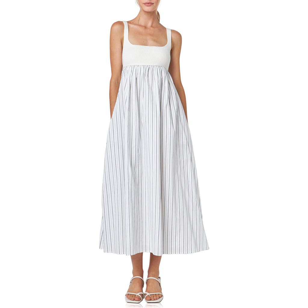 English Factory Tie Back Knit Combo Striped Dress Off White/navy | ModeSens English Factory Tie Back Knit Combo Striped Dress Off White/navy | ModeSens