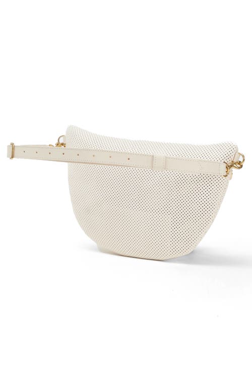 Shop Clare V . Grande Perforated Leather Belt Bag In Cream Perf