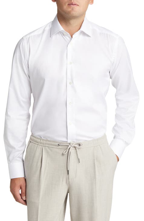 Slim Fit Cotton Twill Dress Shirt (Regular & Big)