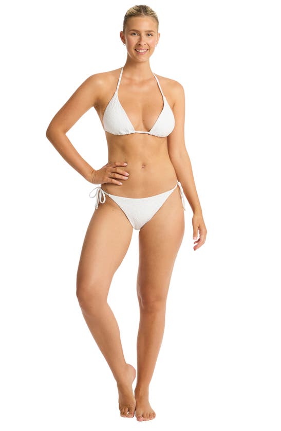 Shop Sea Level Interlace D-cup Triangle Bikini Top In White