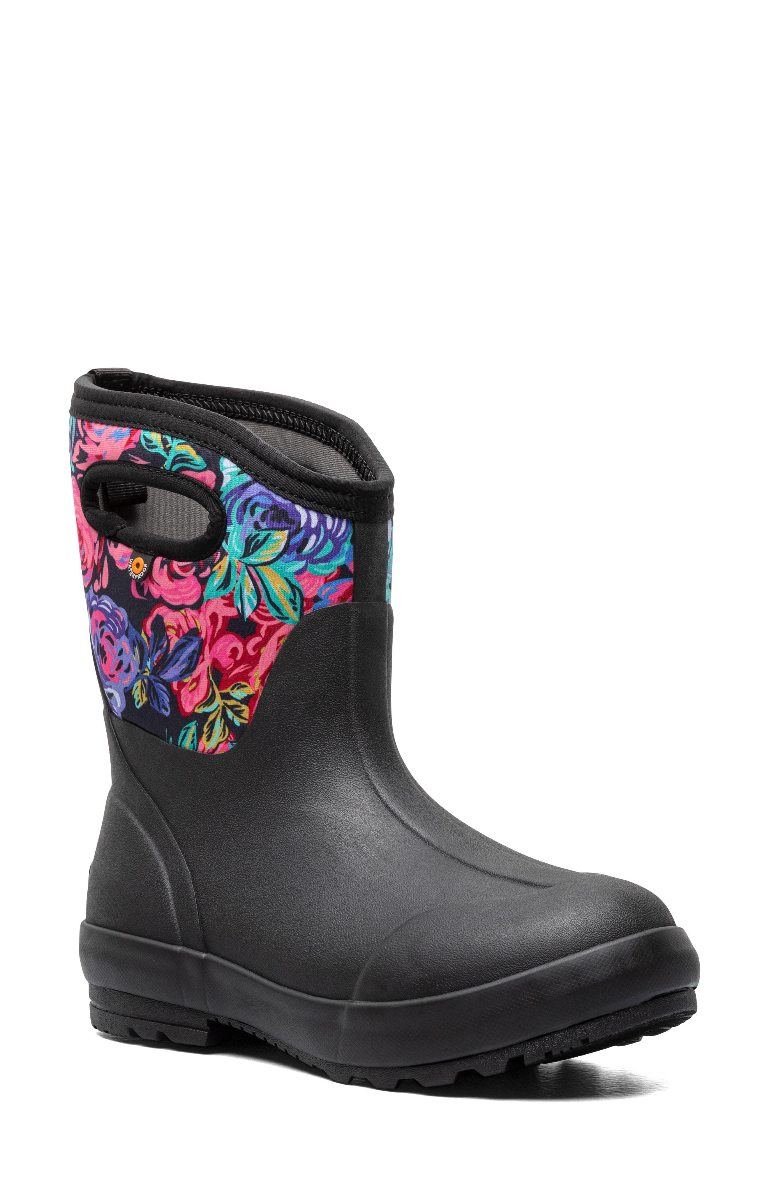 Bogs Classic II Rose Garden Mid Waterproof Insulated Rain Boot (Women