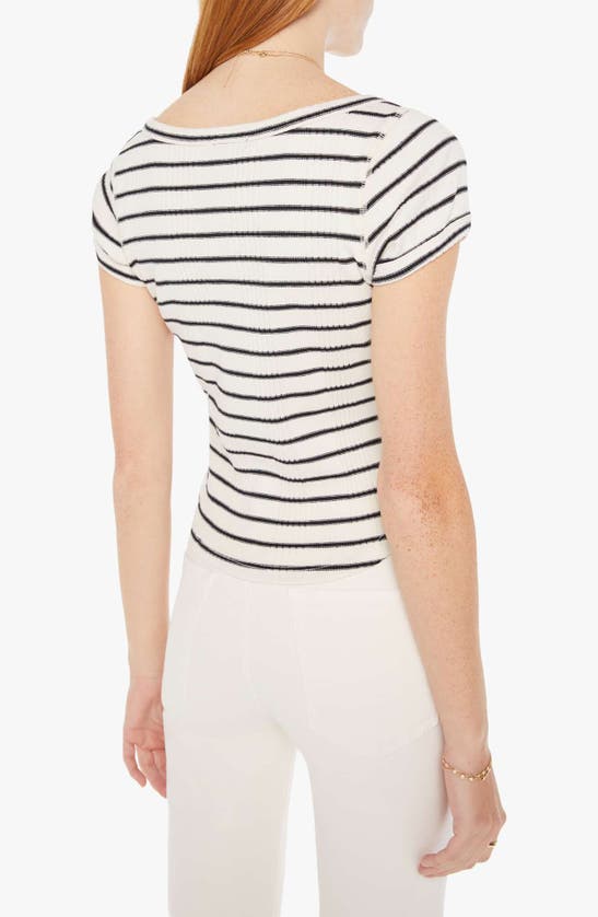Shop Mother The Itty Bitty Stripe T-shirt In Black And White Stripe
