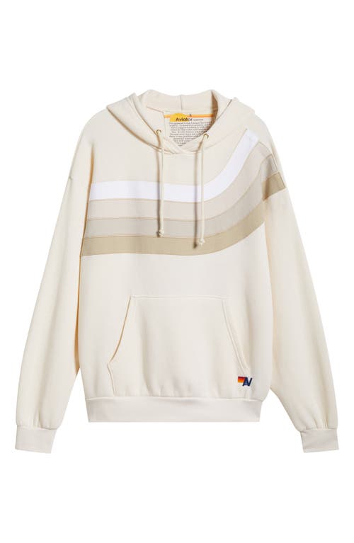 Aviator Nation Wave Stripe 4 Hoodie In Vintage White/vintage White