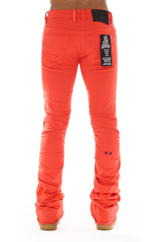 Shop Cult Of Individuality Hipster Nomad Stacked Bootcut Jeans In Coral