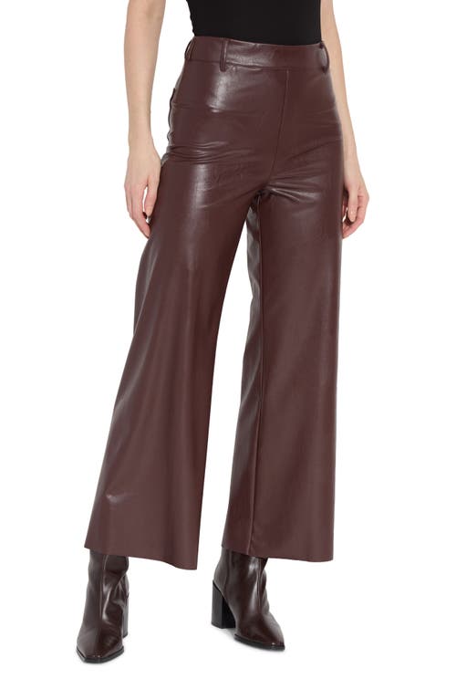 Shop Lyssé High Waist Faux Leather Wide Leg Pants In Deep Burgundy