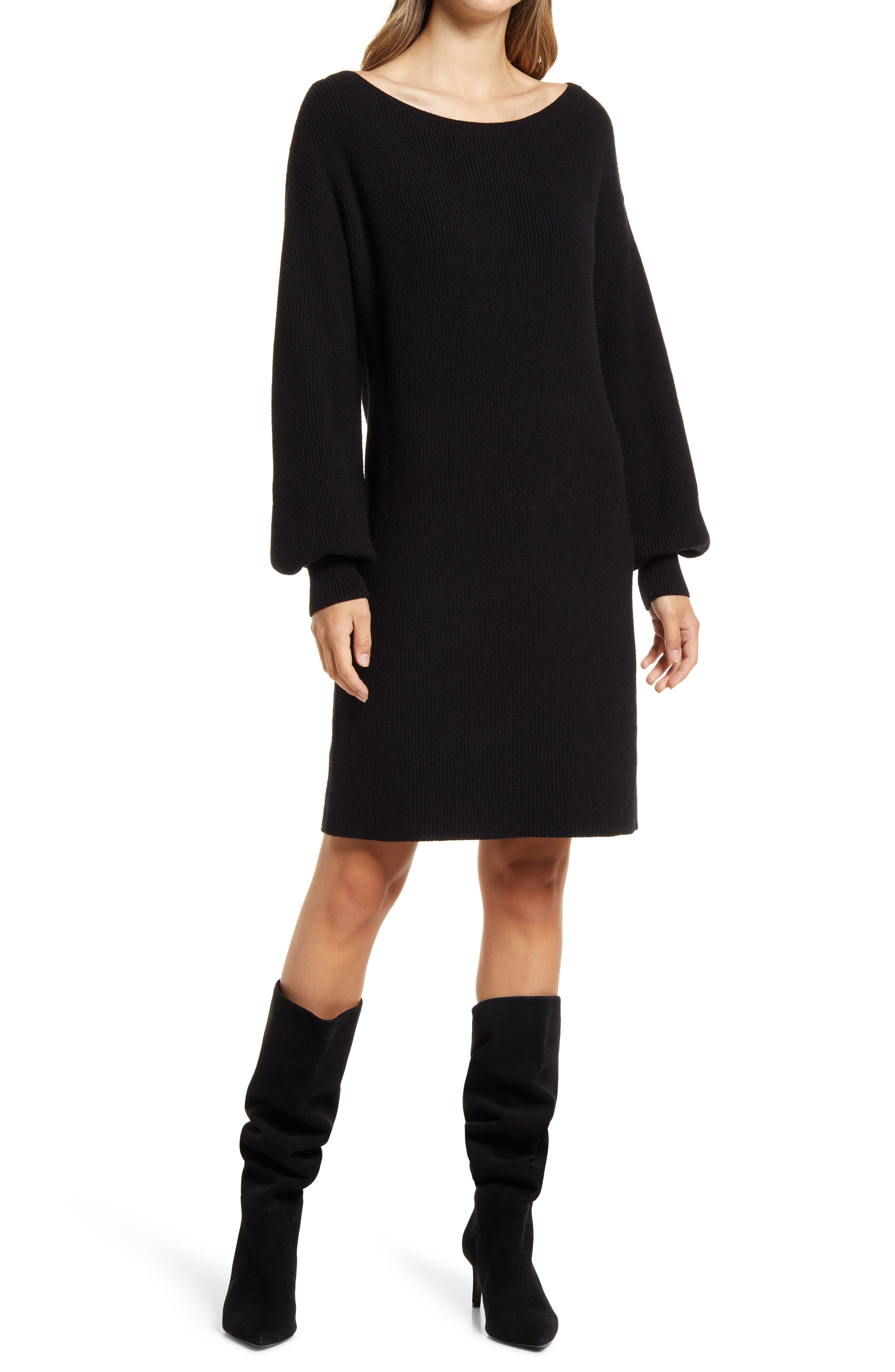 puff sleeve sweat dress