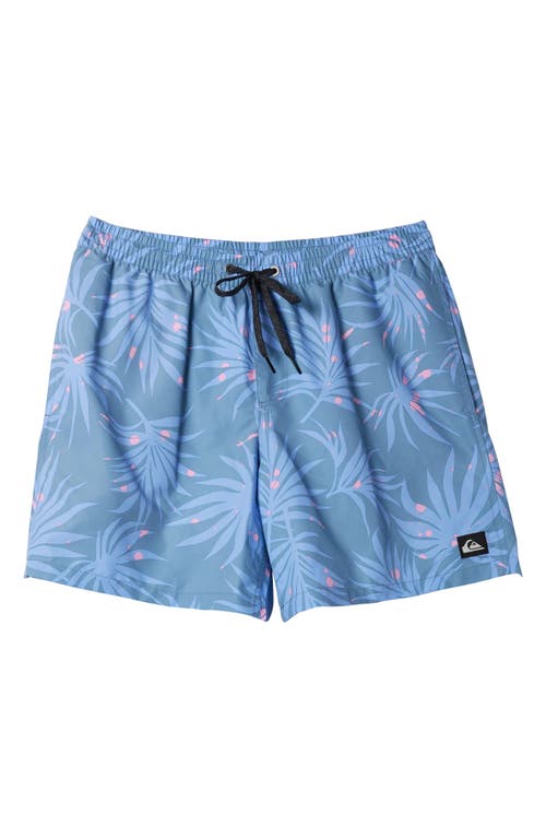 Shop Quiksilver Everyday Mix Volley Swim Trunks In Blue Shadow