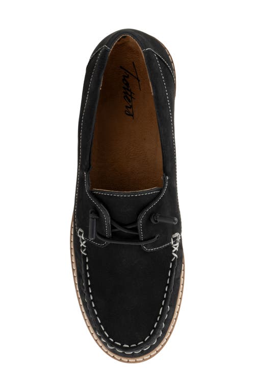 Shop Trotters Farah Boat Shoe In Black Nubuck