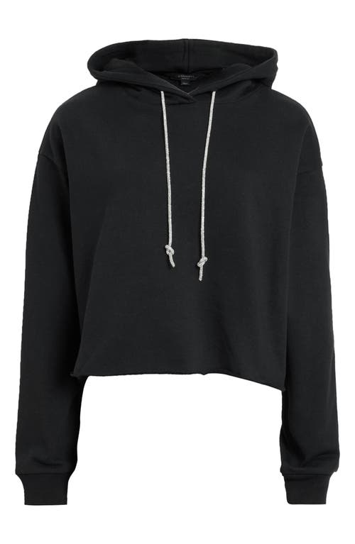 Shop Allsaints Pippa Sparkle Cotton Hoodie In Black