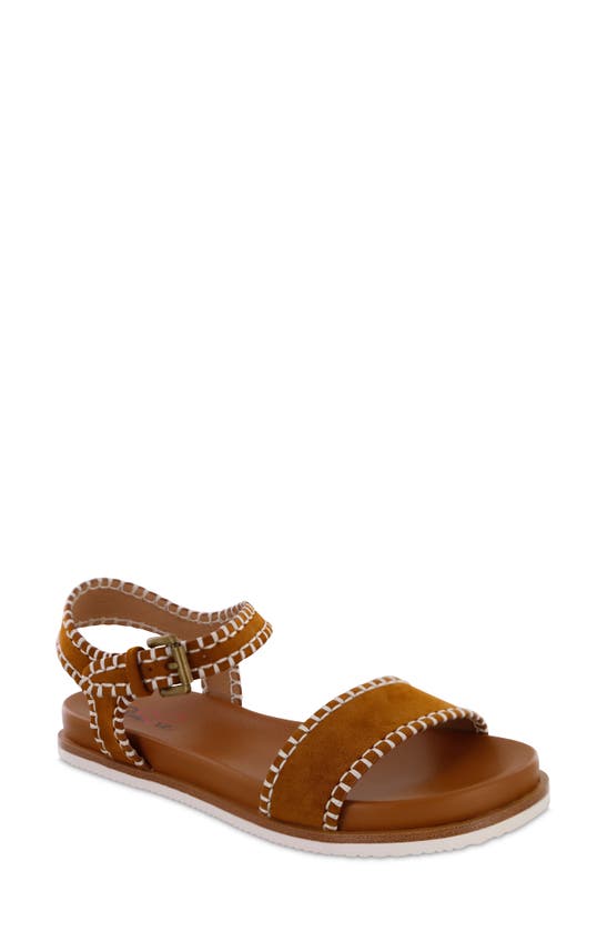 Mia Amore Sofee Whipstitched Sandal In Cognac