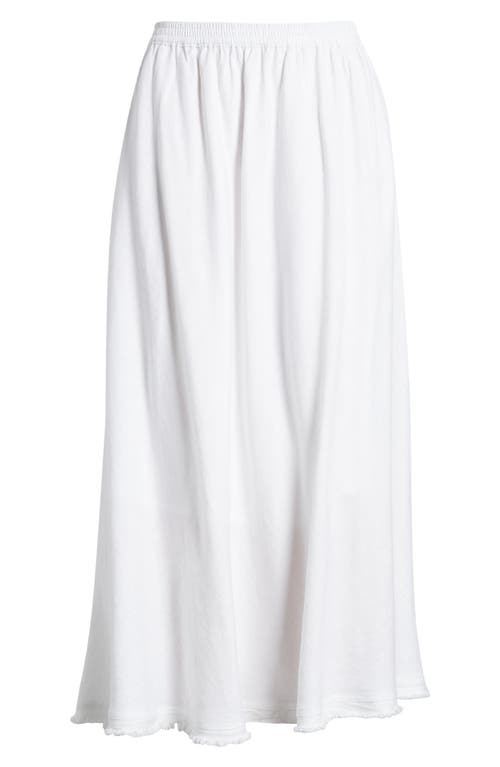 Linen Blend Maxi Skirt in White