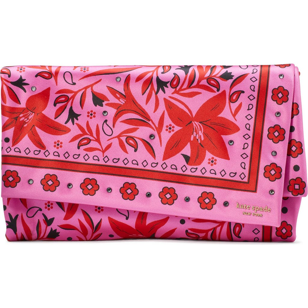 Kate Spade New York Bandana Clutch On A Chain In Carousel Pink Multi