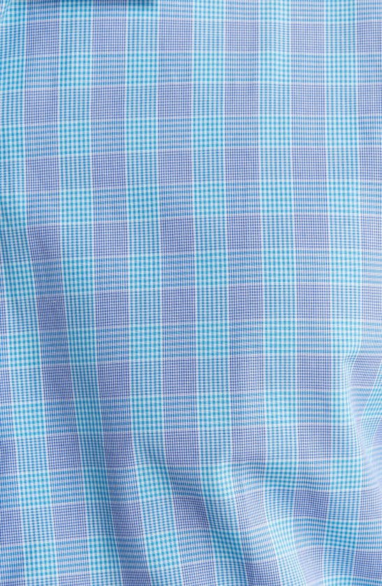 Shop Scott Barber Microdobby Glen Plaid Button-up Shirt In Aqua