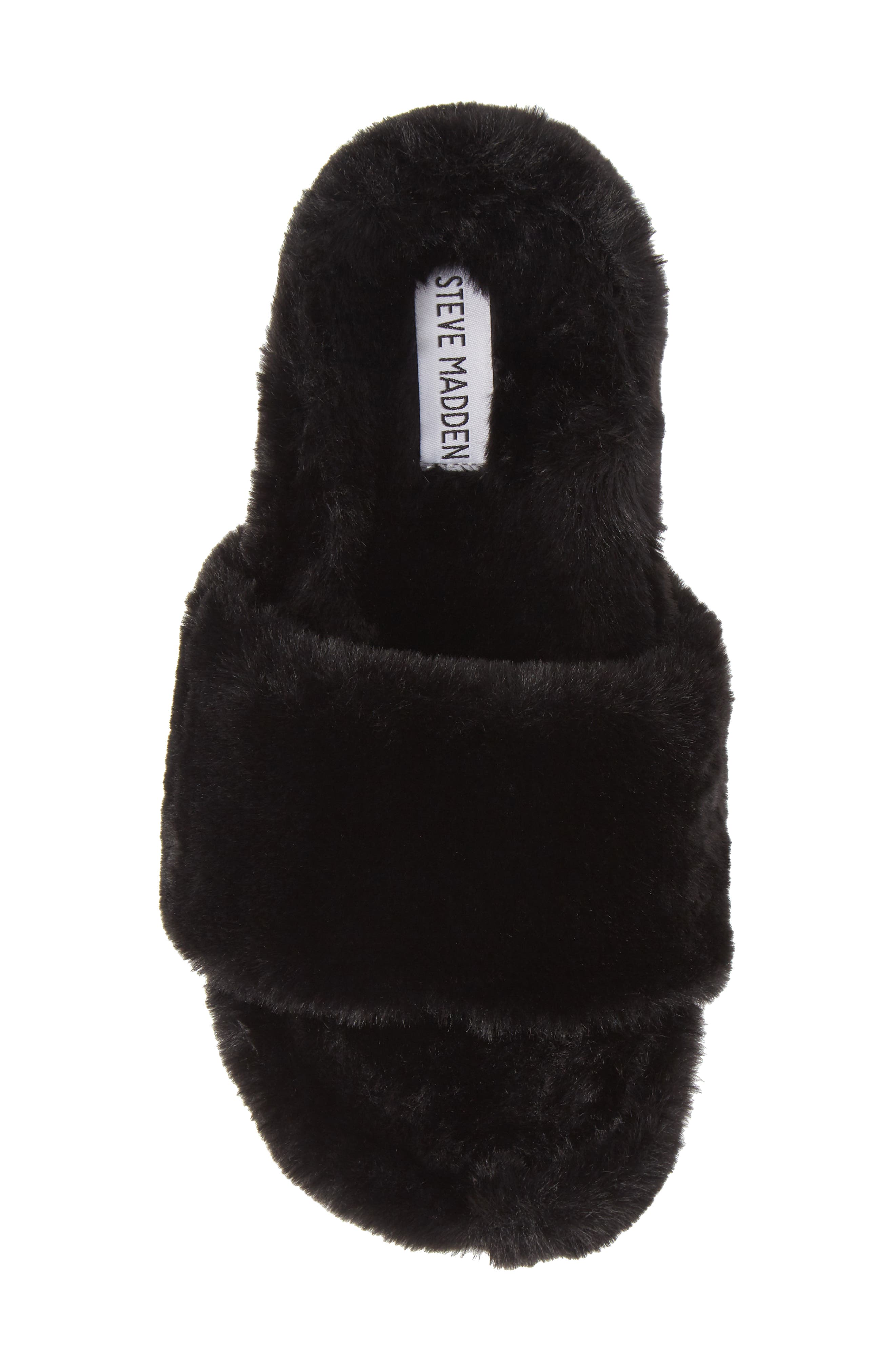 steve madden fuzzy faux fur slipper
