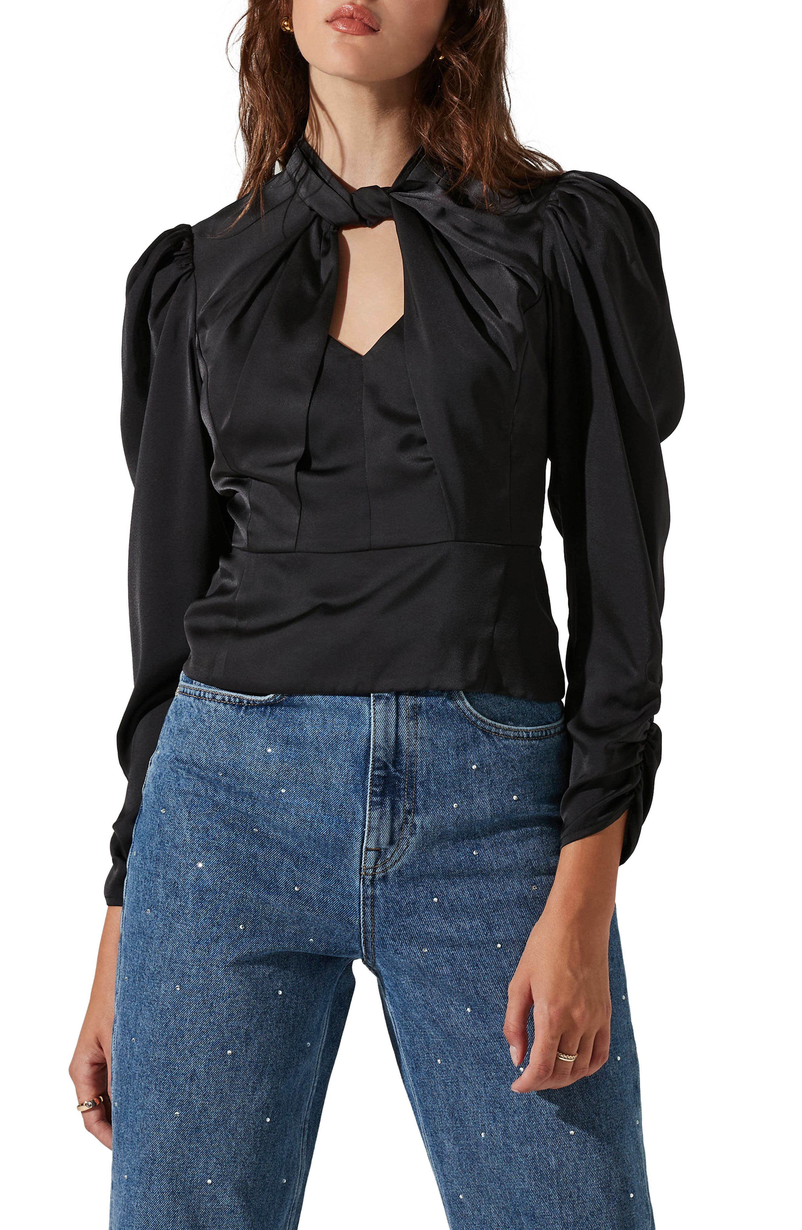 mock neck peplum top