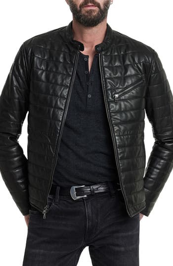 John varvatos leather racer jacket best sale