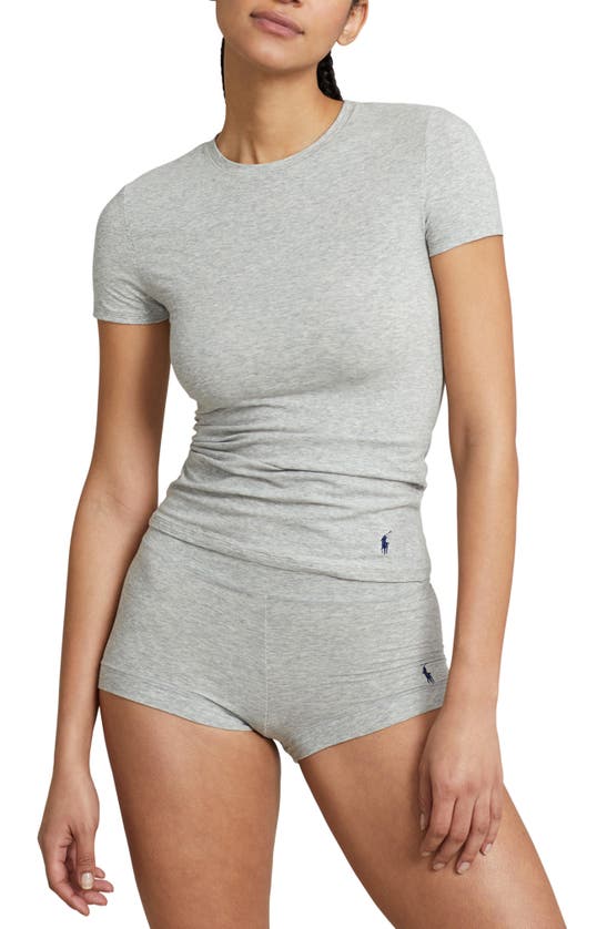 Polo Ralph Lauren Stretch Cotton T-shirt In Heather Grey | ModeSens