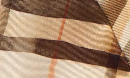 Shop Burberry Reversible Check Silk Twill Scarf In Nutmeg