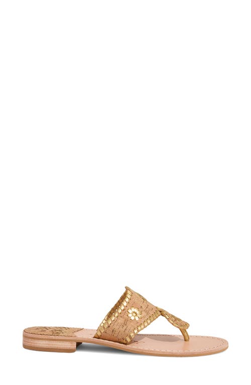 Shop Jack Rogers Jacks Flip Flop In Natural Cork/gold