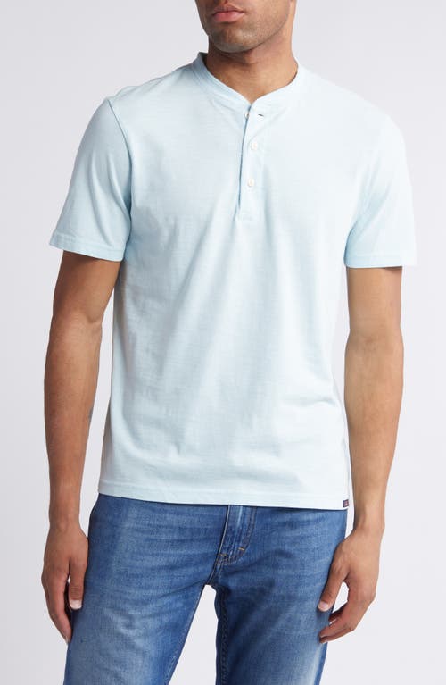 Sunwashed Organic Cotton Henley in Blue Oasis