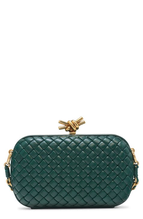 Green best sale leather clutch