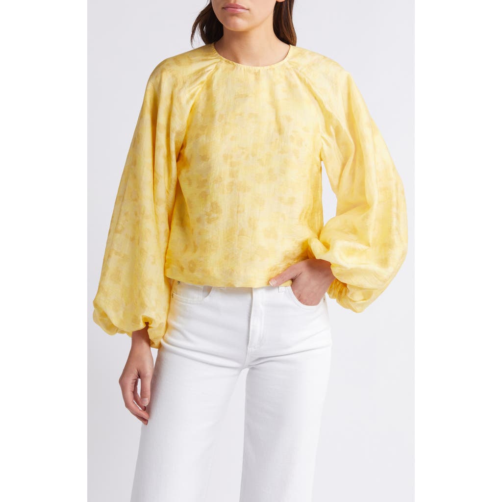 & Other Stories Balloon Sleeve Top In Yellow