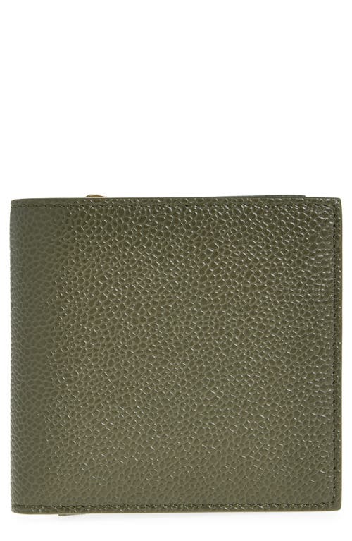 Shop Thom Browne Grained Leather Wallet In Dark Green