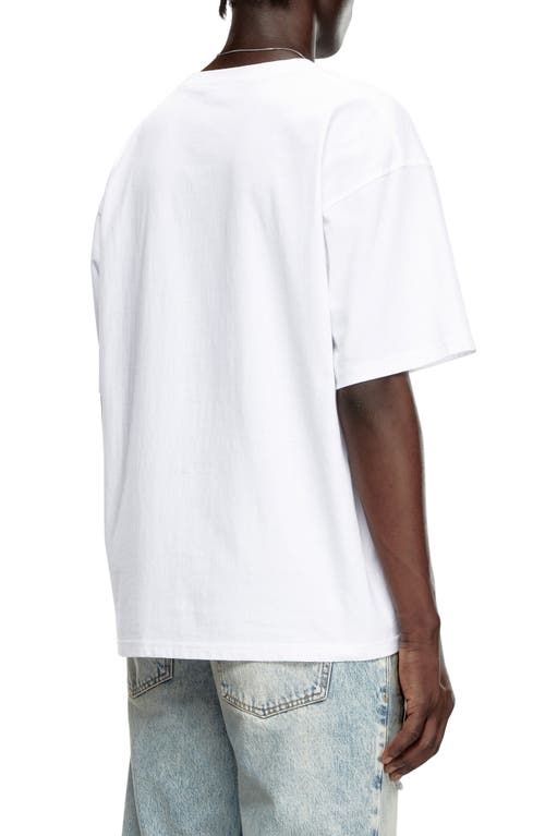 Shop Diesel ® T-boxt-lab Oversize Logo Patch T-shirt In White