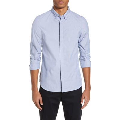 French Connection Microstripe Slim Fit Shirt, Blue