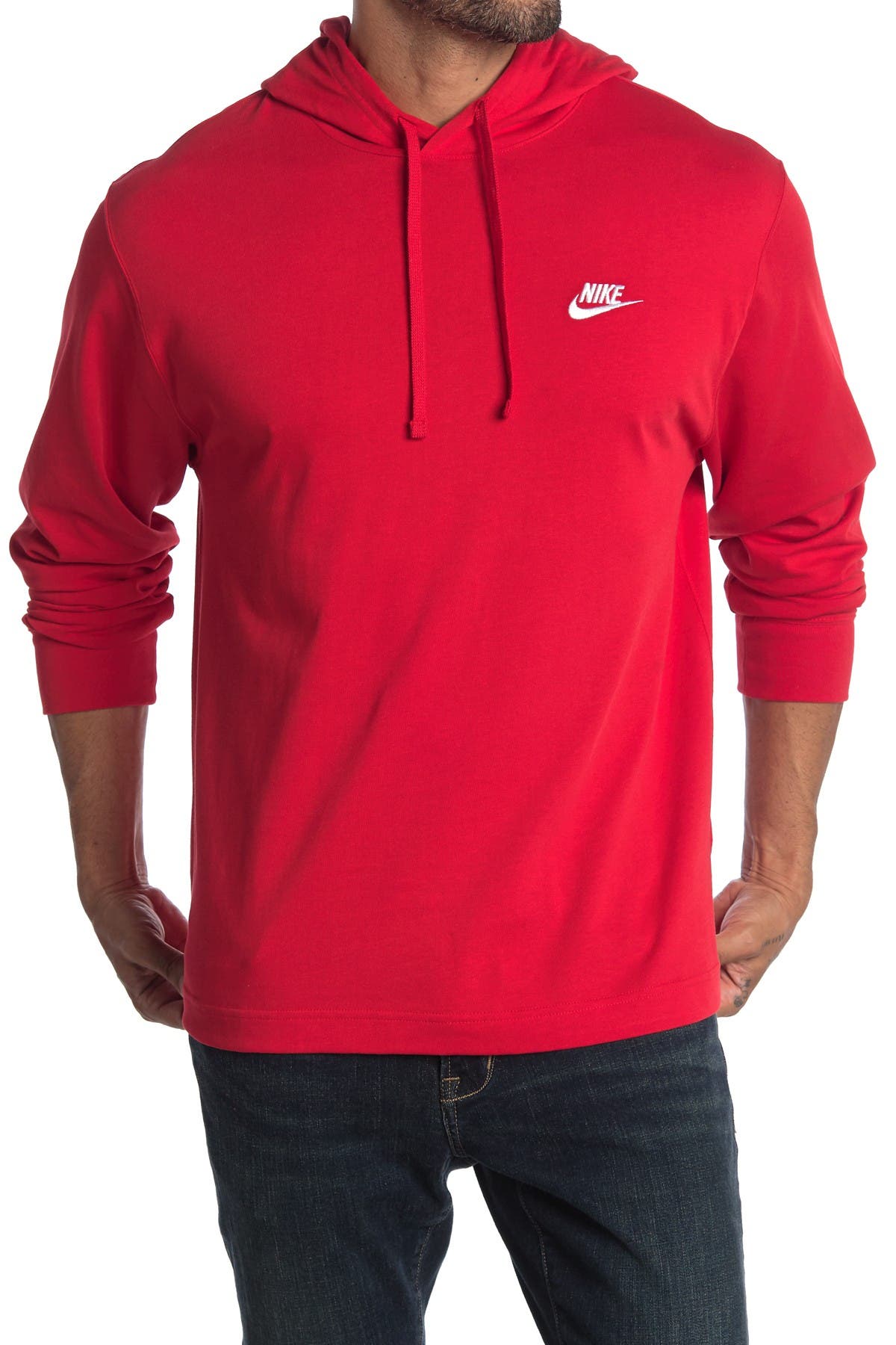 nike logo jersey pullover hoodie