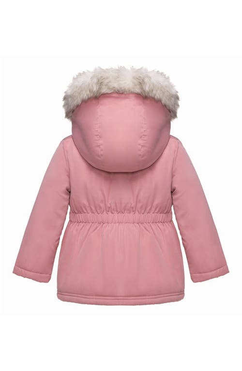 Rokka&rolla Toddler Borg Lining Puffer Coat In Rose Pink