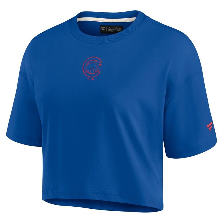 Shop Fanatics Signature Royal Chicago Cubs Elements Super Soft Boxy Cropped T-shirt