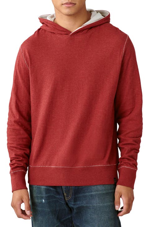 Lucky Brand Sweater Men XL Hoodie Blue Sweatshirt Zip Up Basic