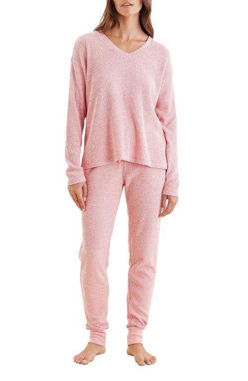 Papinelle Waffle Knit Pajamas In Strawberry