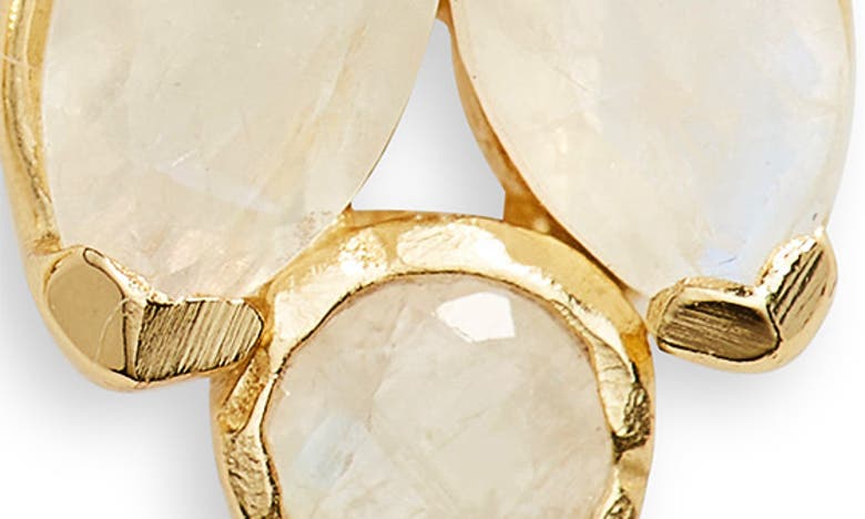 Shop Argento Vivo Sterling Silver Moonstone Cluster Stud Earrings In Gold