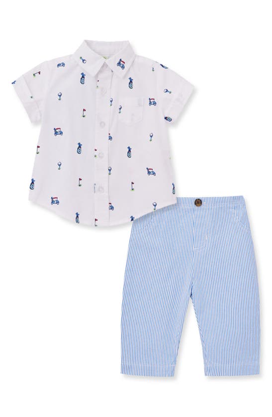 Little Me Boys' Golf Shirt & Pant - Baby In Blue