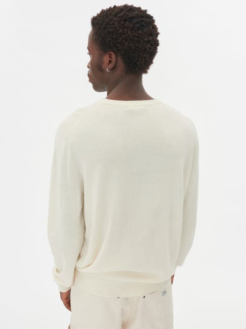 Shop Gobi Cashmere Crew Neck Sweater In Marshmallow