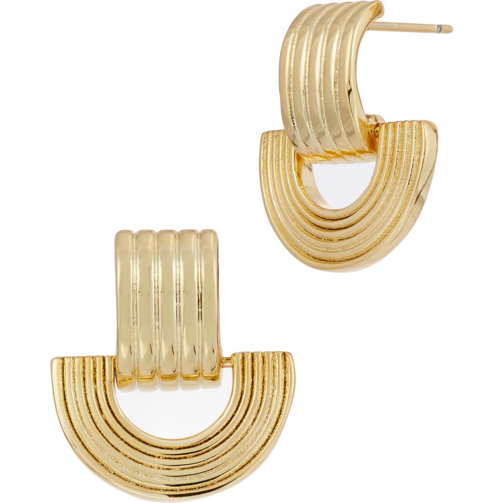 Shop Savvy Cie Jewels Textured Drop Earrings In Gold
