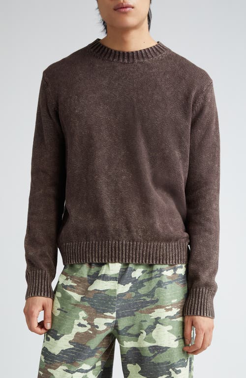 Acne Studios Acid Wash Organic Cotton Sweater Coffee Brown at Nordstrom,