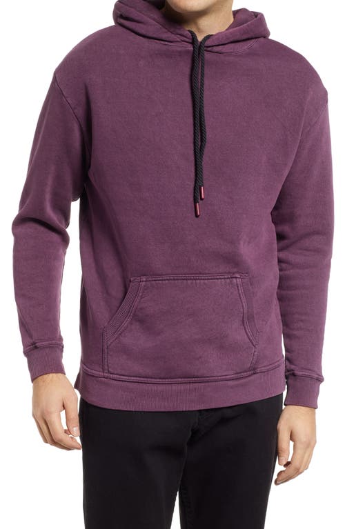 Stone Rose Men's Acid Wash Fleece Hoodie in Plum at Nordstrom, Size 7