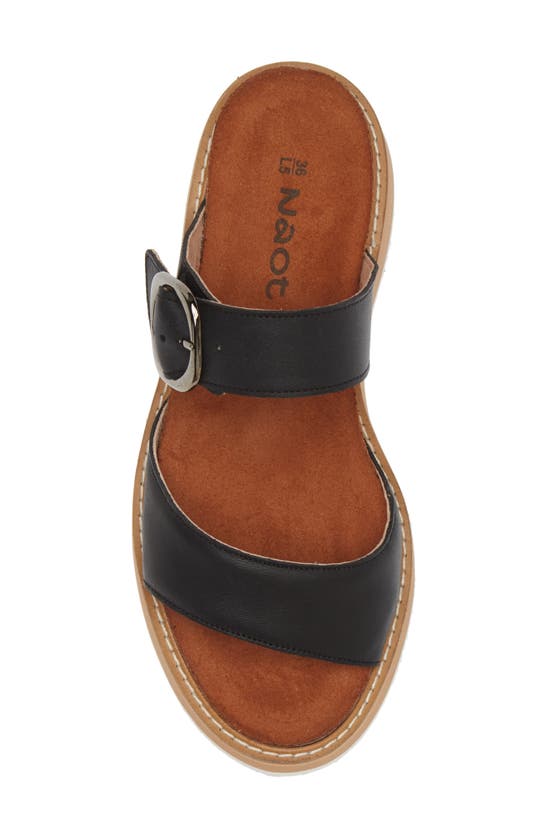 Shop Naot Halvah Platform Wedge Sandal In Soft Black Leather
